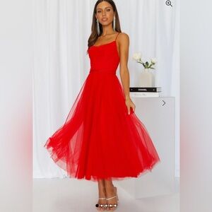 Hello Molly Red Strapless Dress